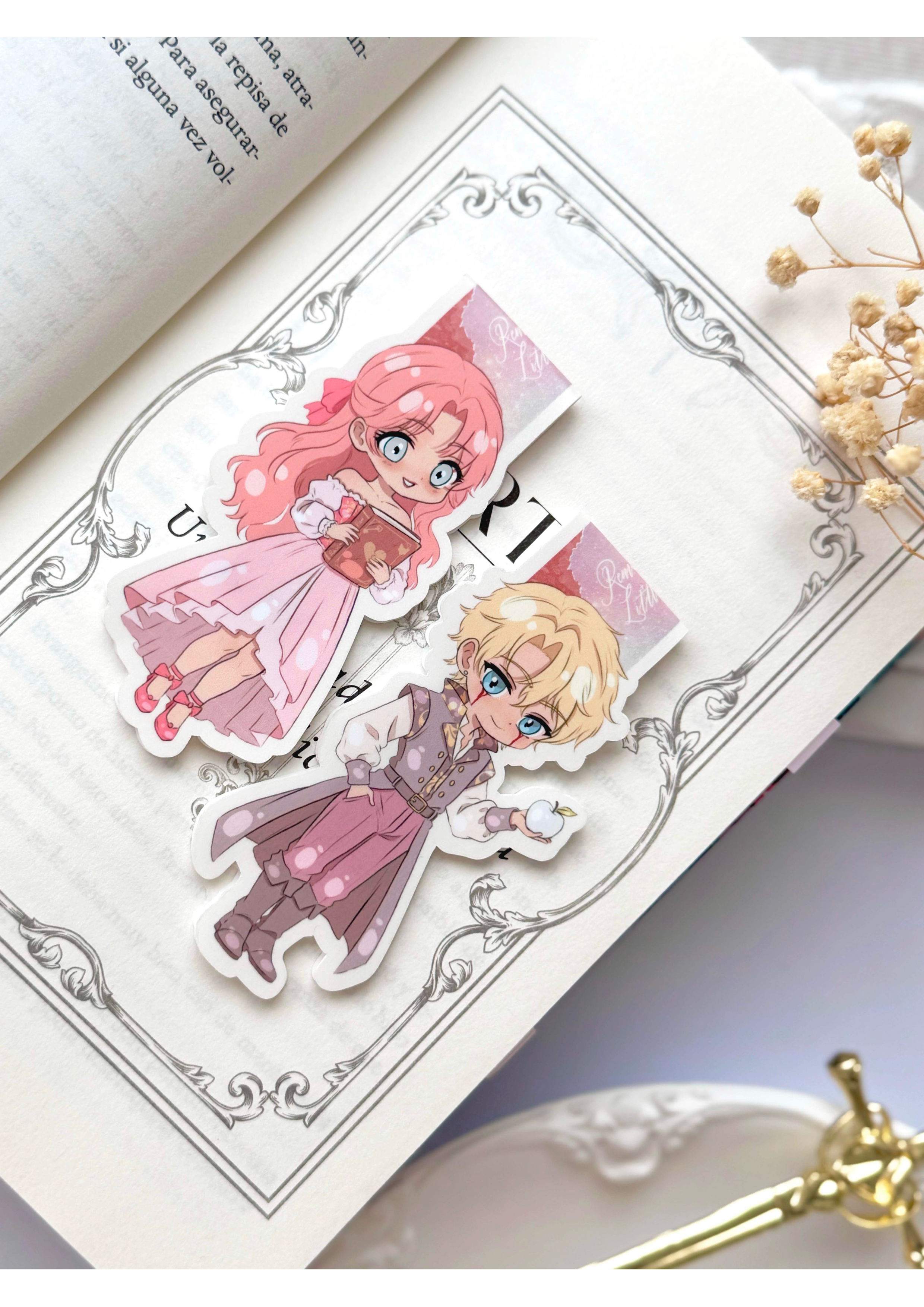 Marcapáginas Literarios Chibis,Jacks y Evangeline .